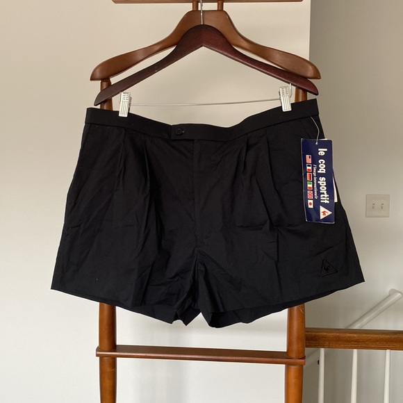 NWT VTG Le coq Sportif Mens Tennis Black Shorts. Size 38. - Picture 3 of 10